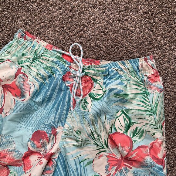 St. John’s Bay Men’s Hawaiian Blue/green Floral Swim Trunk/Board Shorts Size M - Picture 3 of 8